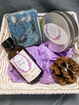 Gift Baskets for Him with After Shave and Shaving Soap in a Silver Tin