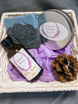 Gift Baskets for Him with After Shave and Shaving Soap in a Silver Tin