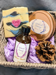 Gift Baskets for Him with After Shave and Shaving Soap in a Rose Gold Tin