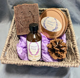 Gift Baskets for Him with After Shave and Shaving Soap in a Rose Gold Tin