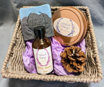 Gift Baskets for Him with After Shave and Shaving Soap in a Rose Gold Tin